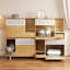 Ensemble de meubles 2 en 1 pour chat 2 en 1, table d'appoint pour litière pour chat, maison pour chat avec rangement, pour 2 petits et moyens chats - Naturel