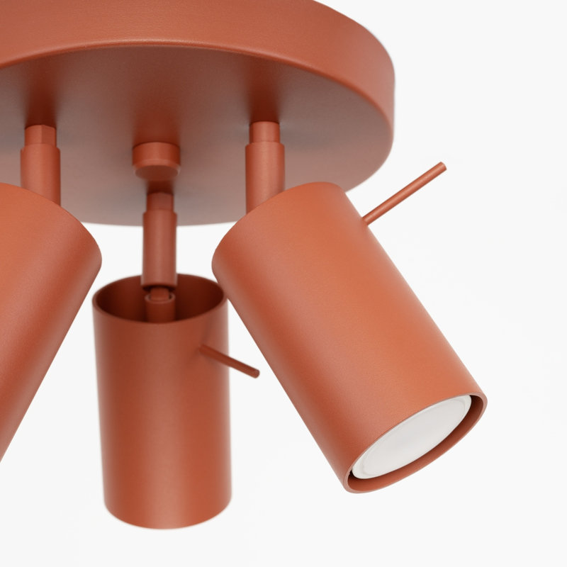RING Steel Spotlight, Red Ochre, 19,5x19,5x18,5 cm, 3 Lights