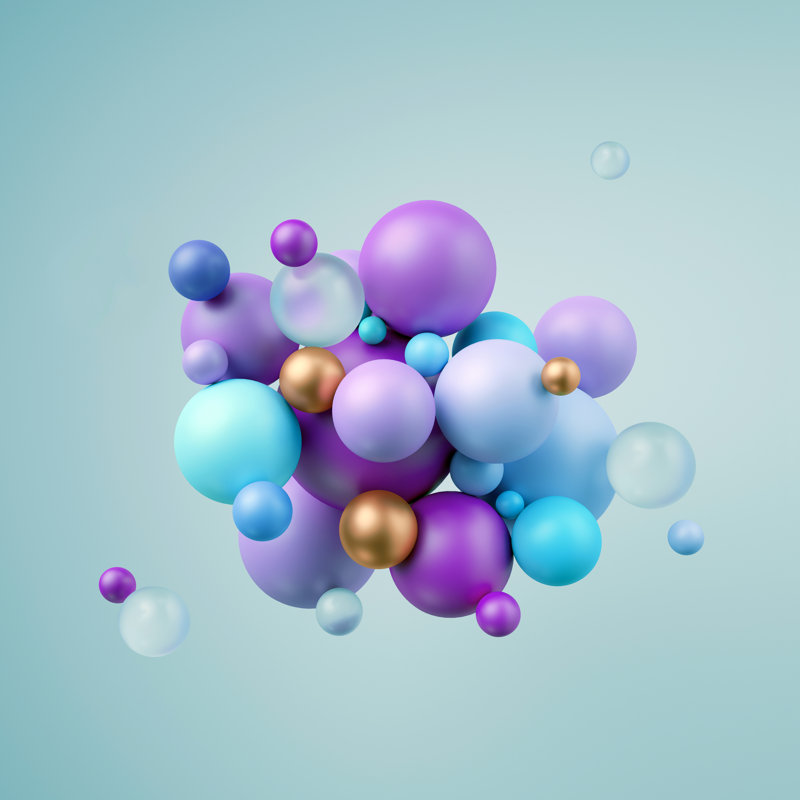Blue Violet Balls by Wacomka - Wrapped Canvas Print, 30cm H x 30cm W x 3.8cm D