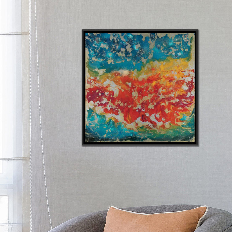 « aube lueur », impression sur toile, H 18 po x l 18 po x P 1,5 po, Toile avec cadre noir