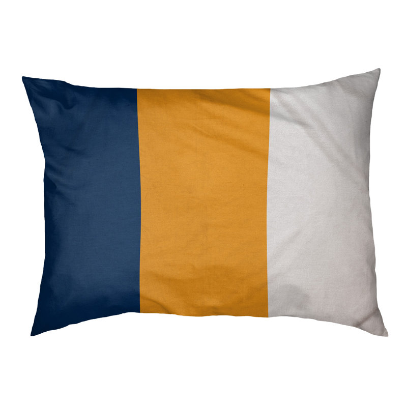 Coussin Atlanta, Moyen (l 28 po x P 18 po x H 9,5 po), Bleu marine / or / blanc