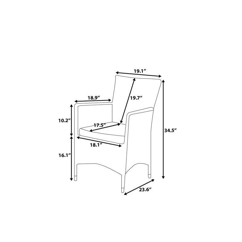 Patio Dining Armchair with Cushion