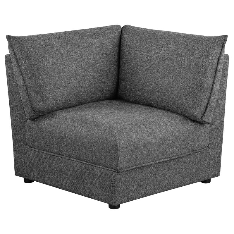 Chaise d'angle rembourrée Barely Black, Gris