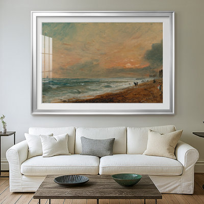 Weymouth Bay: Bowleaze Cove et Jordon Hill - John Constable - reproduction encadrée avec passe-partout et verre 1816 - 1817