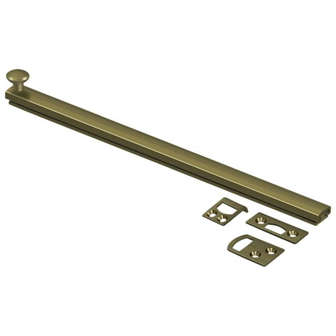 Boulon de surface 12 "Deltana 12SBCS5, vis dissimulée, HD en laiton antique, H 1,9375 po x l 12 po x P 1,5625 po