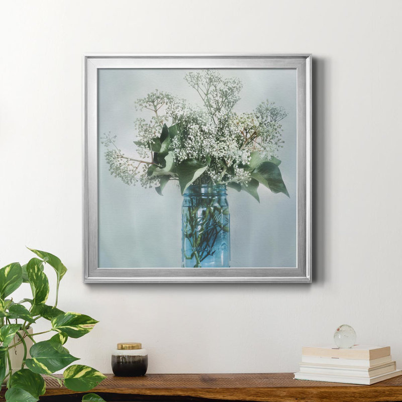 Bloomin 'Wild II - Toile encadrée de qualité supérieure - prête à être accrochée, Argent, H 22,5 po x l 22,5 po x P 1,5 po