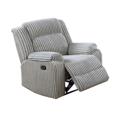 Fur-Like Corduroy Upholstered Manual Motion Recliner With Thick Armrests In Ash by Latitude Run