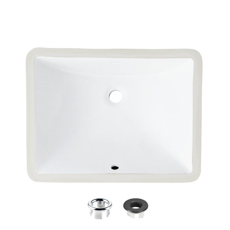 20.75 in. x 15.5 in. Porcelain, White Rectangular Undermount Bathroom Sink