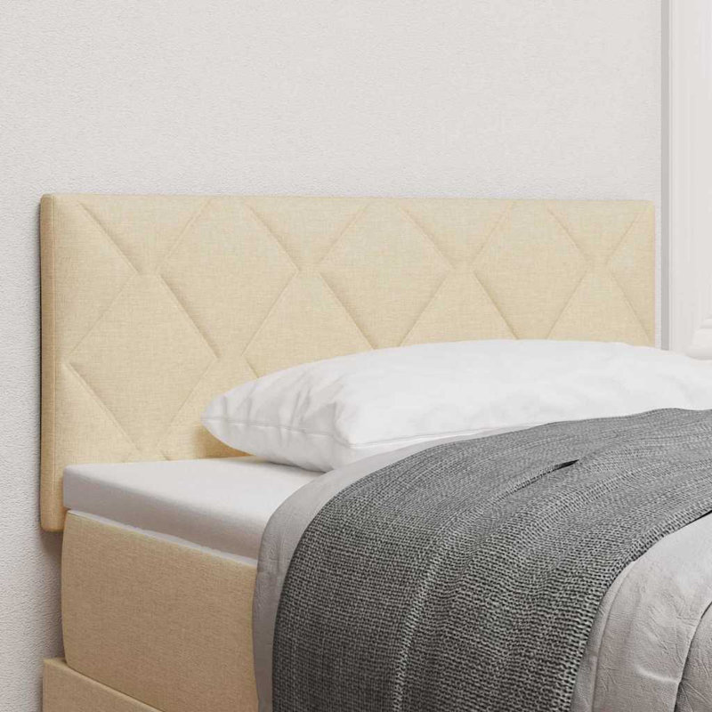  Fabric Headboard Geometric With Headboard 100 Cm Fabric, Cot Bed / Toddler (70 x 140cm), Cream
