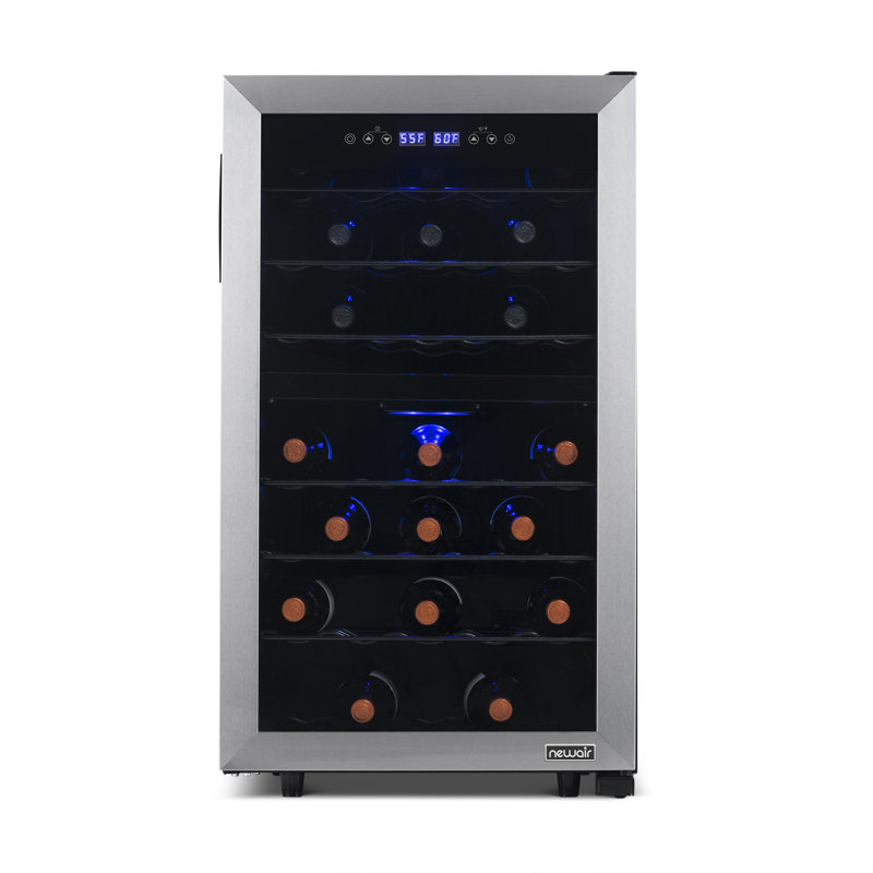  Nouveau réfrigérateur à vin à deux zones avec compresseur à deux zones, acier inoxydable NewAir