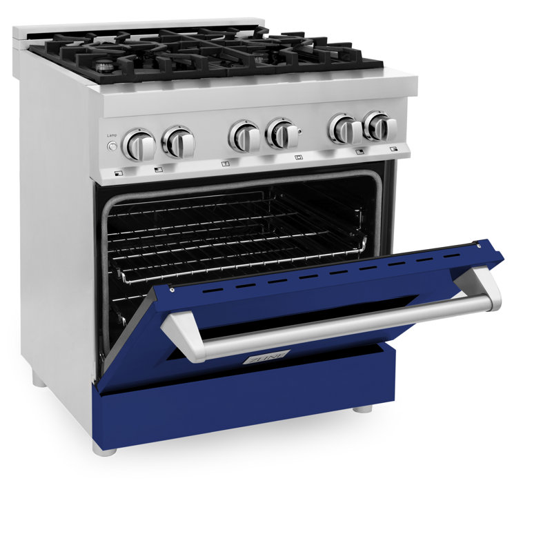 ZLINE 30" Legacy Dual Fuel Range, Blue Gloss Stainless Steel