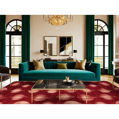  Tapis rouge lavable avec légumes et oignons
