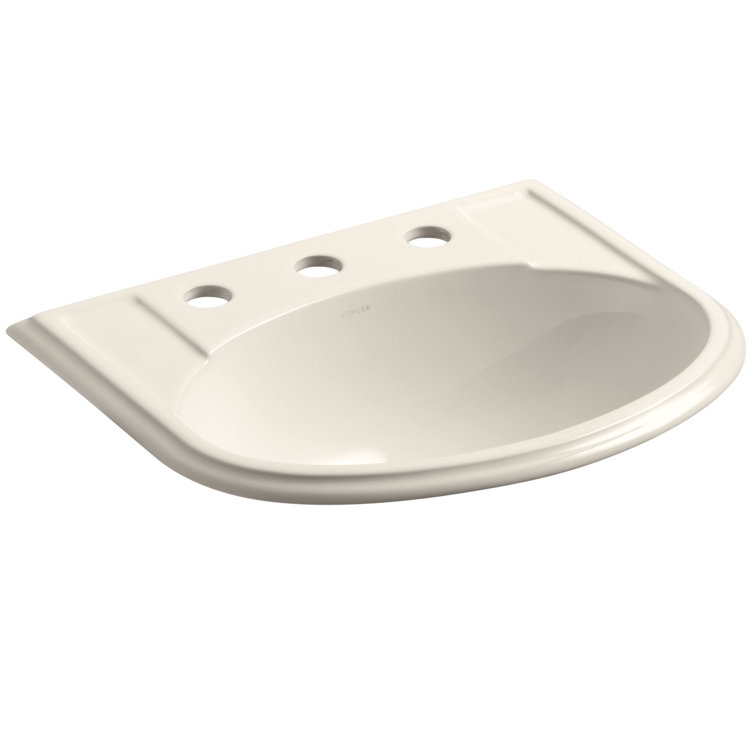 Devonshire Ceramic U-Shaped Drop-In Bathroom Sink with Overflow