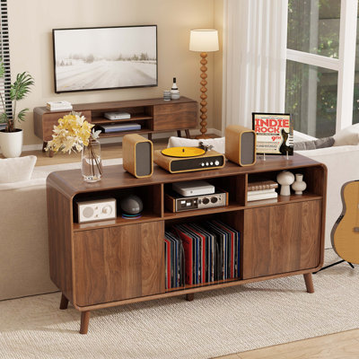 Marilou TV Stand For Tvs Up To 80", TV Console & Record Player Stand, Mid-Century Sofa Table, Entertainment Console For Living Room