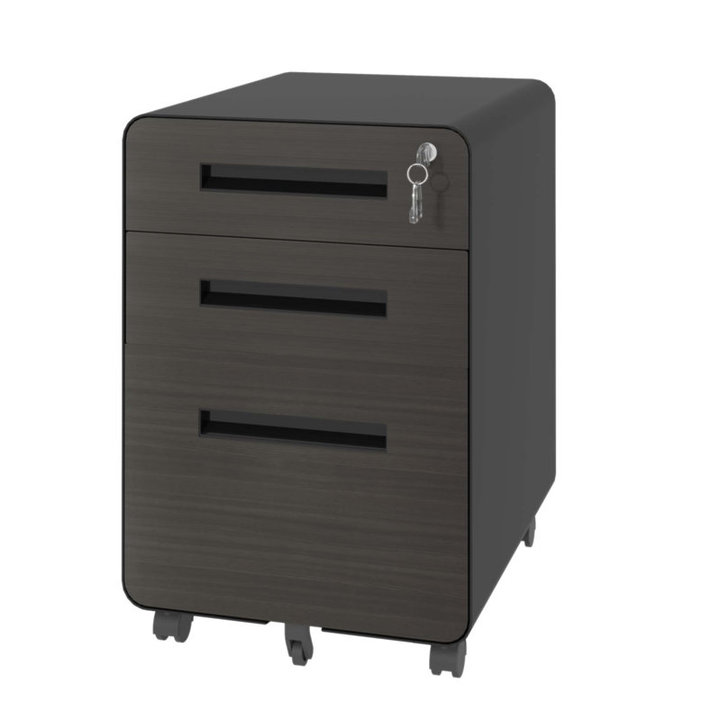 3-Drawer Mobile File Cabinet With Lock, All-Steel Metal Storage On Casters, For Home & Office, Fully Assembled, Holds A4/Letter Files