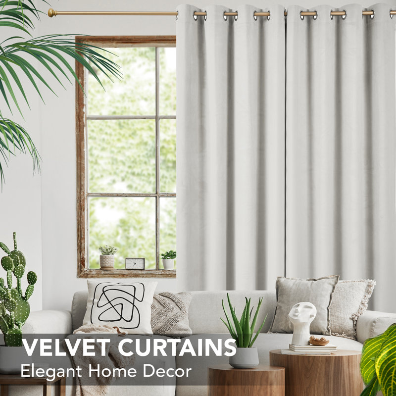 Zmari Blackout Curtain Pair, 52" W x 63" L, Grayish White