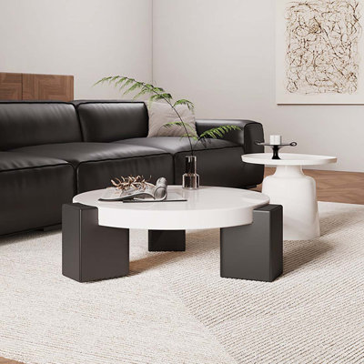 Table basse ronde de style crème