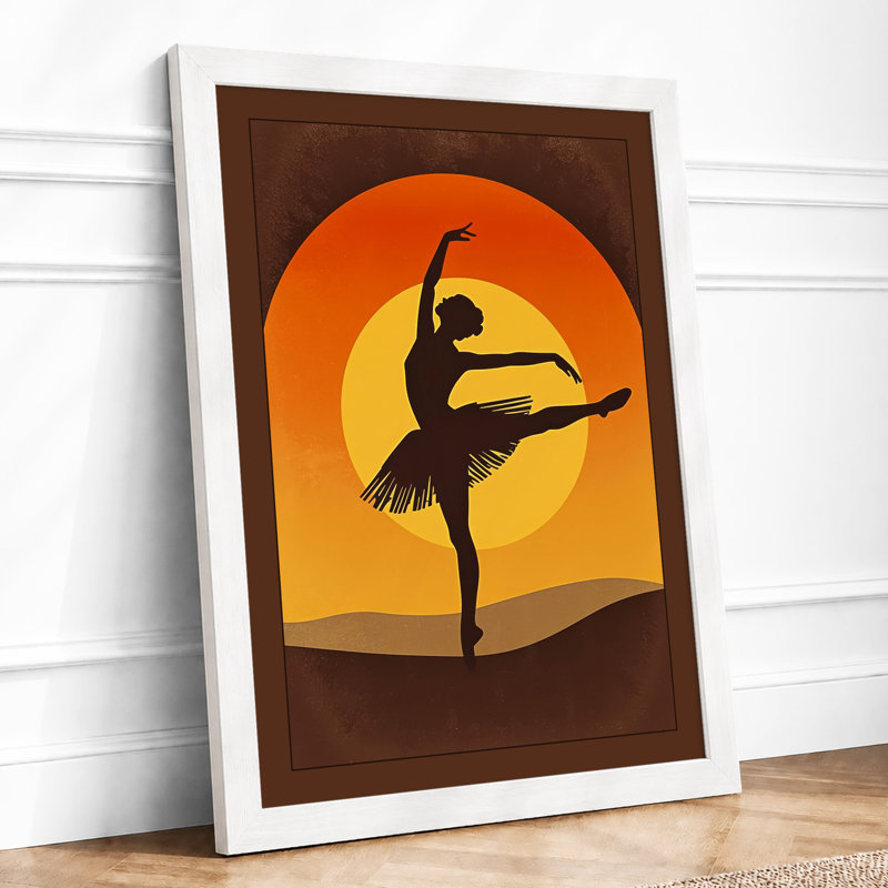Dancer At Sunset Modern - Print, A4 - 29.7 x 21.0 cm, White