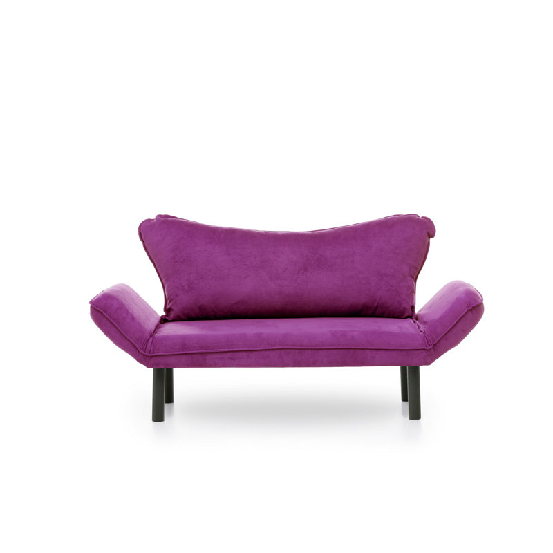 Canapé-lit à accoudoirs arrondis 61,42 po Marlowe, Polyester mauve