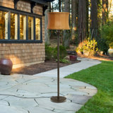 Evert 59.5"H Outdoor Basket Weave Floor Lamp