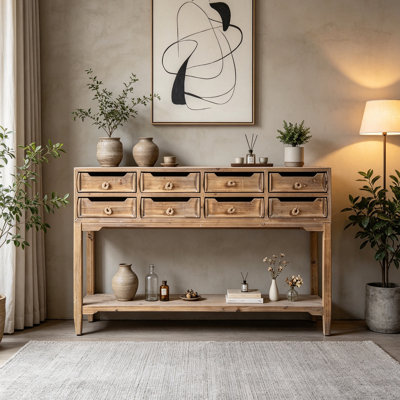 Rustic Solid Wood Console Table