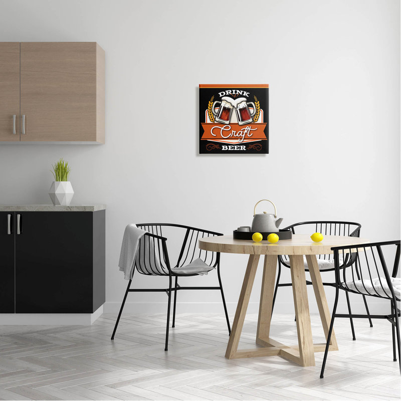 «Drink Craft Beer» par Mollie B., H 17 po x l 17 po x P 1,5 po, Toile tendue