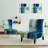 Indigo Panel VI - Glam Modern Velvet Upholstered Slipper Chair