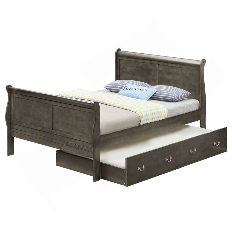 Elegant Gray Trundle Bed With Timeless Charm