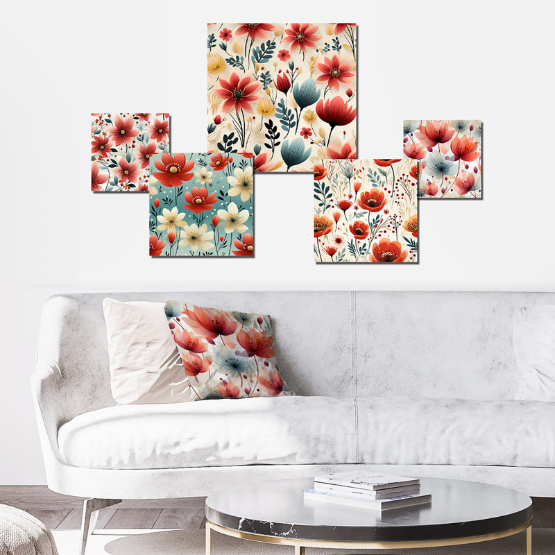 Giulia - ensemble d'art mural floral de 5