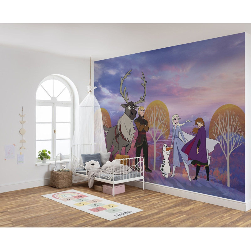 Disney Frozen purple autumn scenery Elsa non-woven 9.18cm x 13.12cm Low-Gloss Wallpaper Roll
