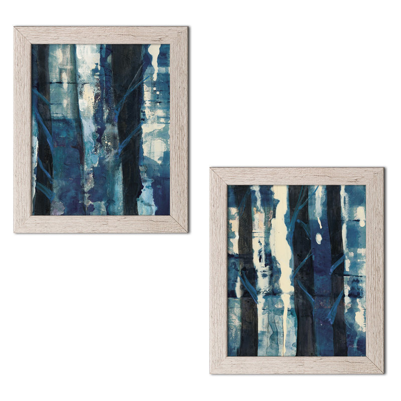 « deep colors i & ii indigo », ensemble de 2 reproductions d’art en acrylique, H 14 po x l 11 po x P 0,75 po