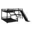 Lit superposé en L avec lit mezzanine, lit superposé triple en métal avec glissade et ports USB-2058501192