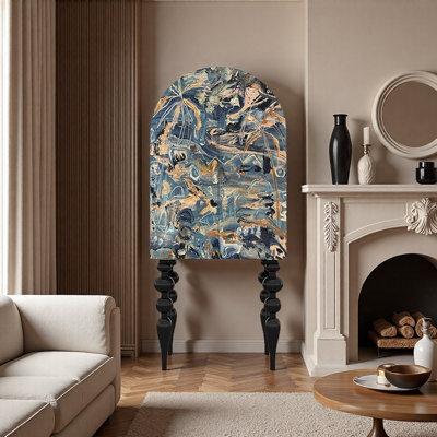 Armoire moderne en bois massif pour le salon