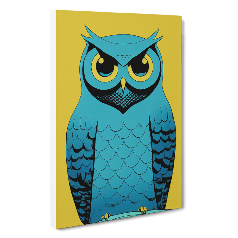 Owl In Pop Art - Wrapped Canvas, 50cm H x 35cm W x 3cm D