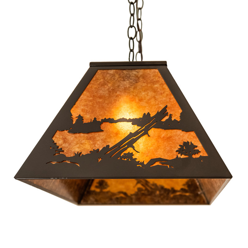 Farrar 6 - Light Pendant, Amber Mica, Timeless Bronze