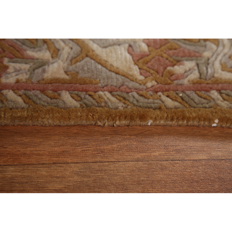 Tapis népalais en laine noué à la main de conception unique 2 pi 2 po x 3 pi 10 po