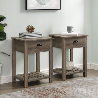 Tables d'appoint avec tablette inférieure à lattes Schlosser Warfel Farmhouse