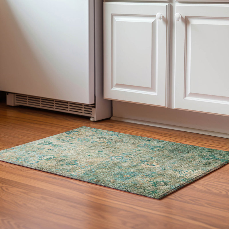 Tapis de qualité supérieure lavable à la machine Mayfield Global, Bleu sarcelle, 2 pi 6 po x 3 pi 10 po