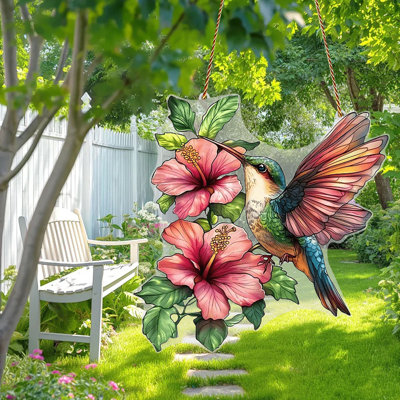 Hummingbird  Decor Garden Courtyard Acrylic  Hanging Ornament
