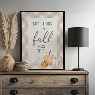 «I Love Fall» par lettres et doublures, reproduction d'art