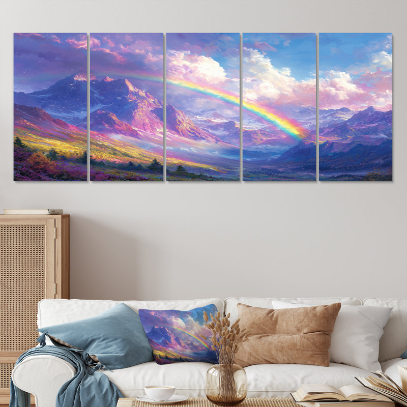 Supai - arc-en-ciel - Art mural traditionnel, H 28 po x l 60 po, 5