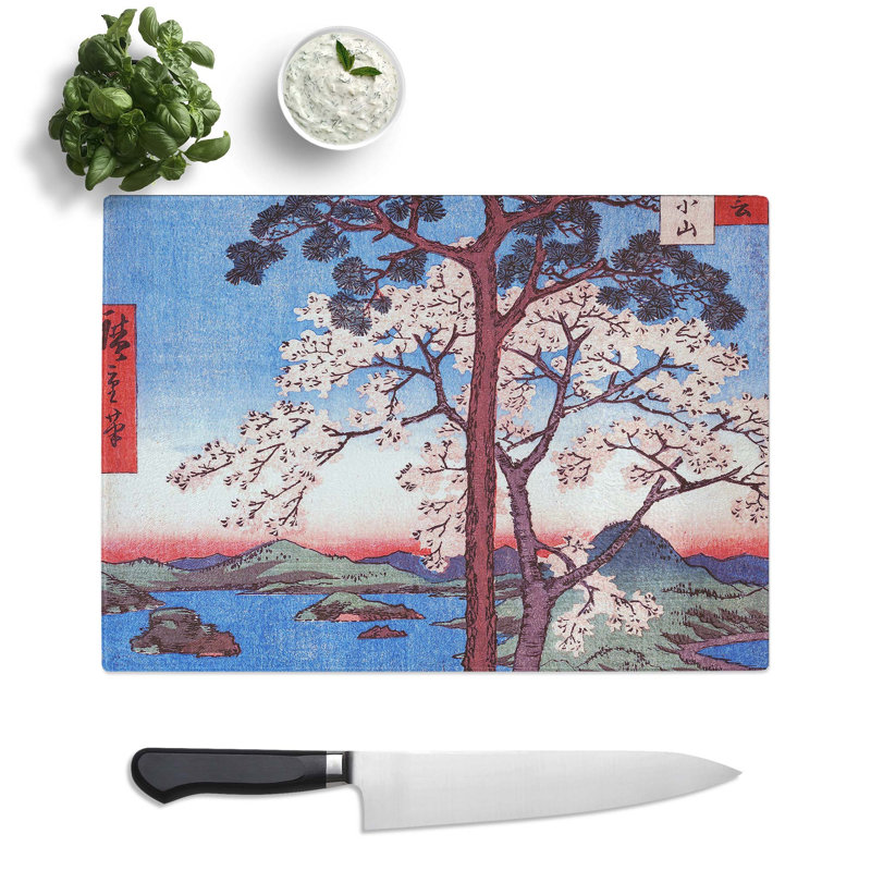 Tempered Glass Kajikoyama by Utagawa Hiroshige Chopping Board, 39 cm x 28.5 cm
