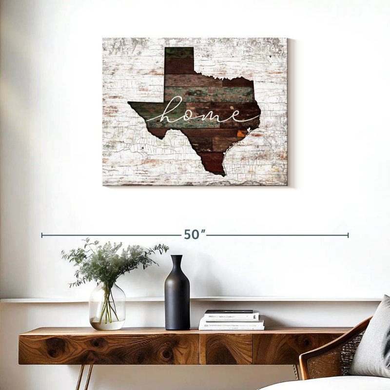 " Texas Home Map Canvas Print " by Jorge S, 30" H x 24" W