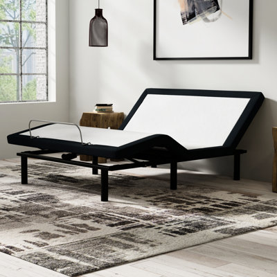 King Bed Base With Zero & Wireless Remote Massages Base: Massages, Charging, White