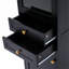 63" Tall Bathroom Storage Cabinet With Glass Doors, Free-Standing, Two Drawers, And Adjustable Shelves, MDF Board, Painted Black - For Displaying Your Favorite Items