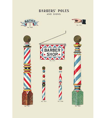 « pôles et enseignes barbers », impression