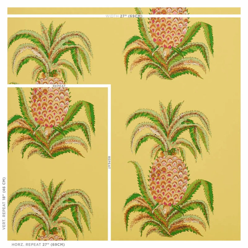 Pineapples Wallpaper, Yellow