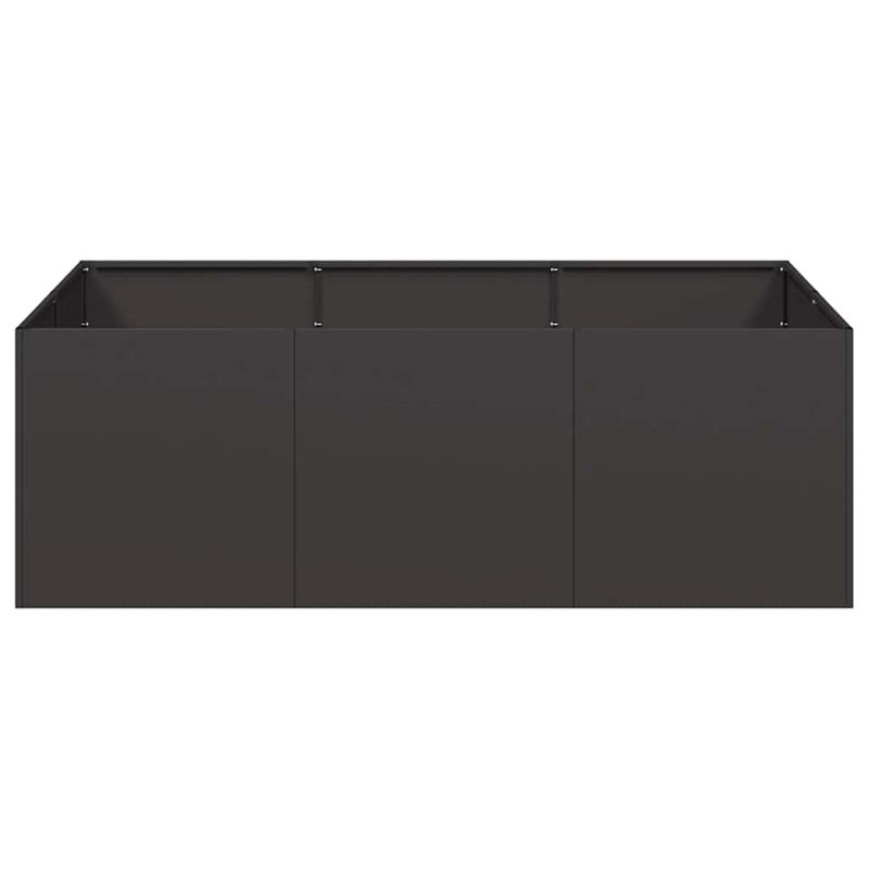 Planter 40 Cm Steel, 40cm H x 120cm W x 80cm D, Black