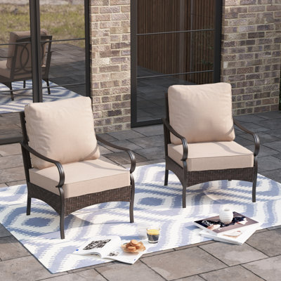 Patio Lounge Chairs With Cushions (set Of 2)