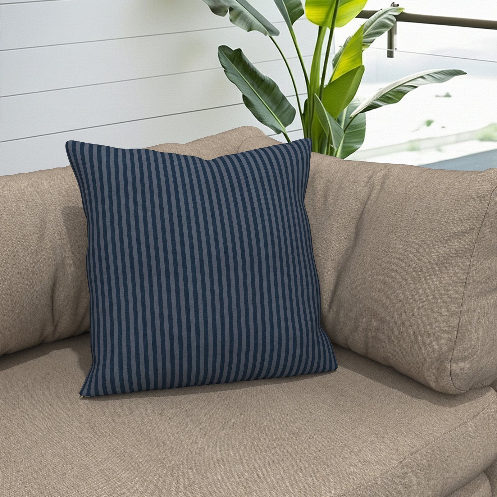 Kacy Sunbrella® Throw Pillow, Sail Away Denim, 24 x 24 x 3